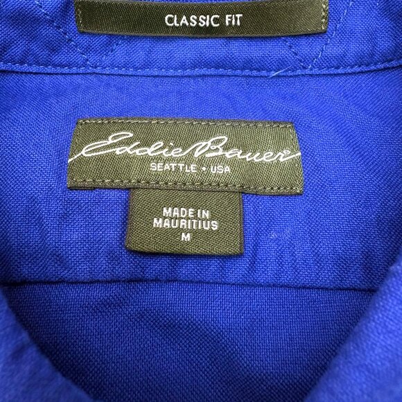 Eddie Bauer Classic Fit Cerulean Cotton‎ Button Down Long Sleeve Shirt - Picture 2 of 10